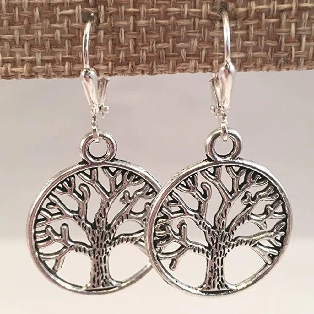 New Woman’s 925 Sterling Silver Tree Of Life Boho Handmade Drop Dangle Earrings - Picture 13 of 16